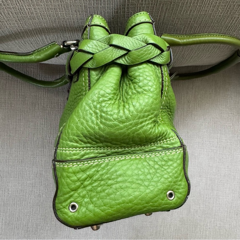 Good condition vintage Coach lime green leather shoulder bag - Picture 6 of 10